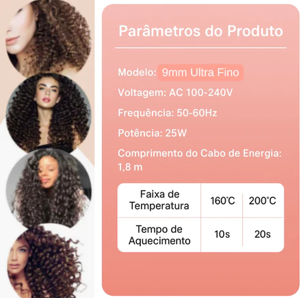 Modelador de Cachos Cônico Bivolt para Cabelos